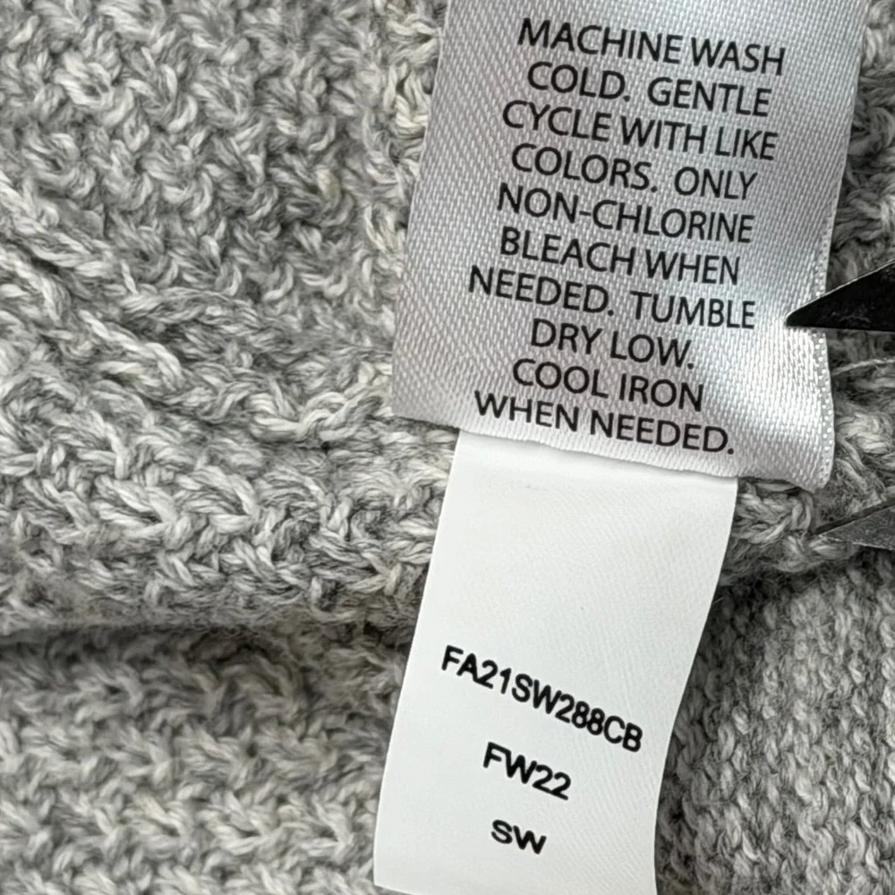 Flag‎ & Anthem Sweater Mens XXL Grey Cotton Marl Mock Neck Striped Henley